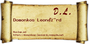 Domonkos Leonárd névjegykártya